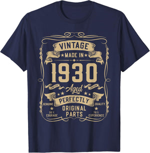 Vintage 1930 95yr 95th Birthday Gifts 95 Years Old T-Shirt - T-Shirt | Navy