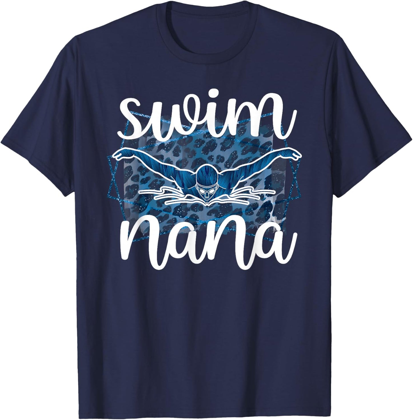 Proud Swim Nana Of A Swimmer Nana Grandma T-Shirt - T-Shirt | Navy