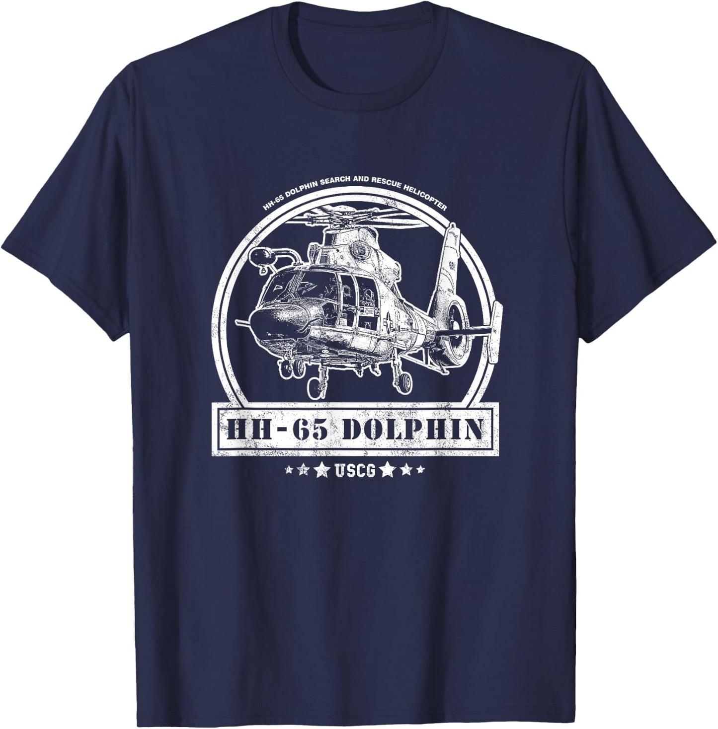 HH-65 Dolphin Helicopter T-Shirt - T-Shirt | Navy