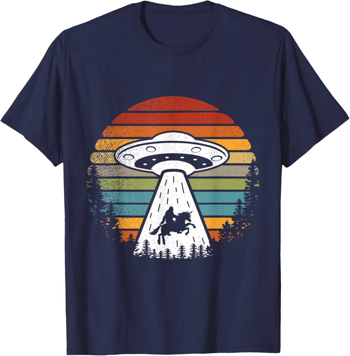 Bigfoot Alien Unicorn Sasquatch UFO T-Shirt - T-Shirt | Navy