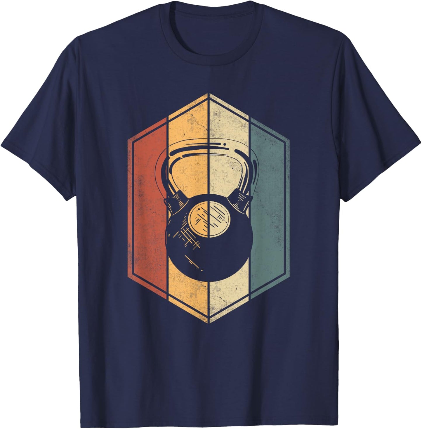Workout Gifts Vintage Kettlebell Fitness Gym Weight Lifting T-Shirt - T-Shirt | Navy