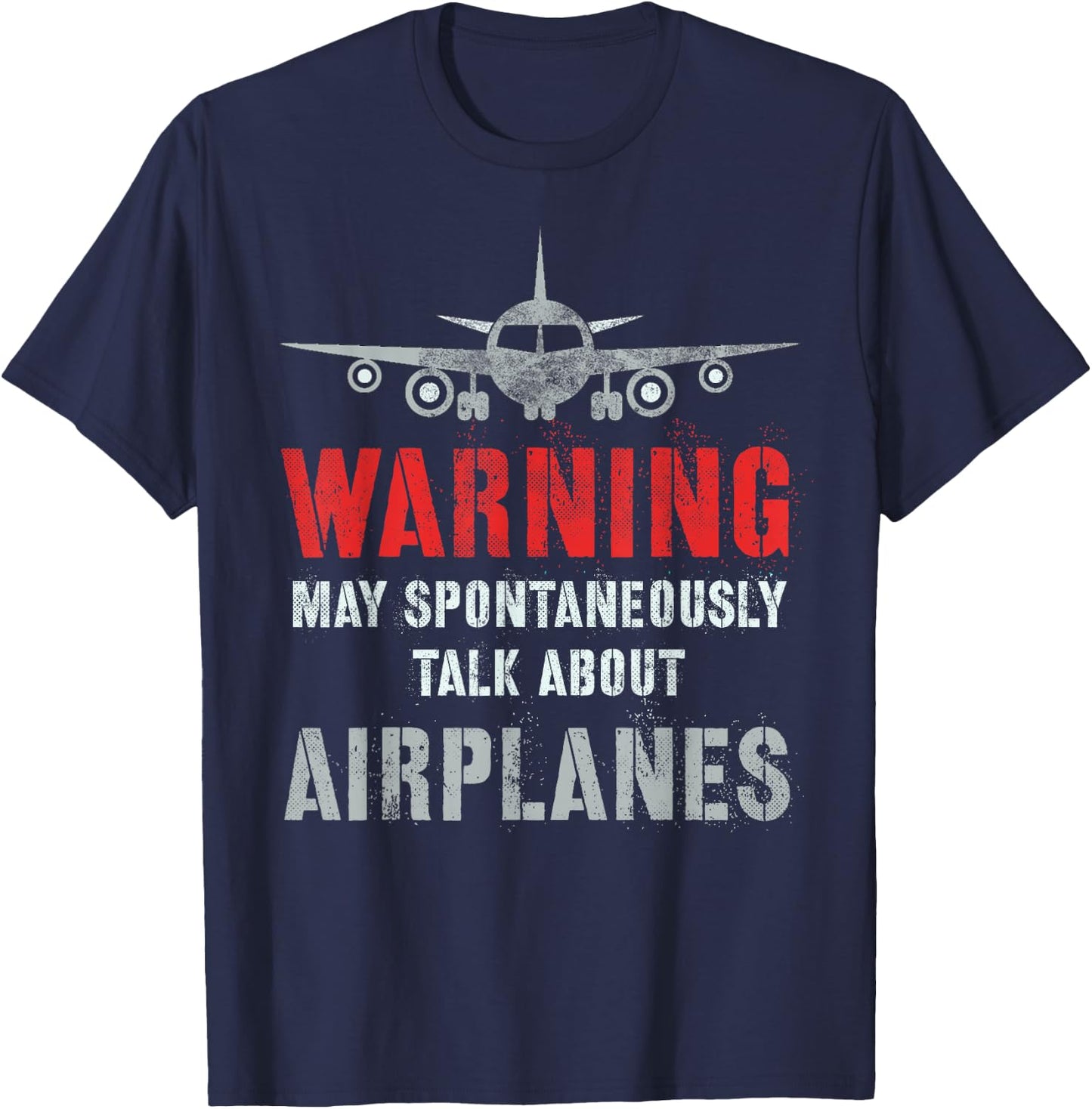 Vintage I May Spontaneously TALK ABOUT AIRPLANES Fly Model T-Shirt - T-Shirt | Navy