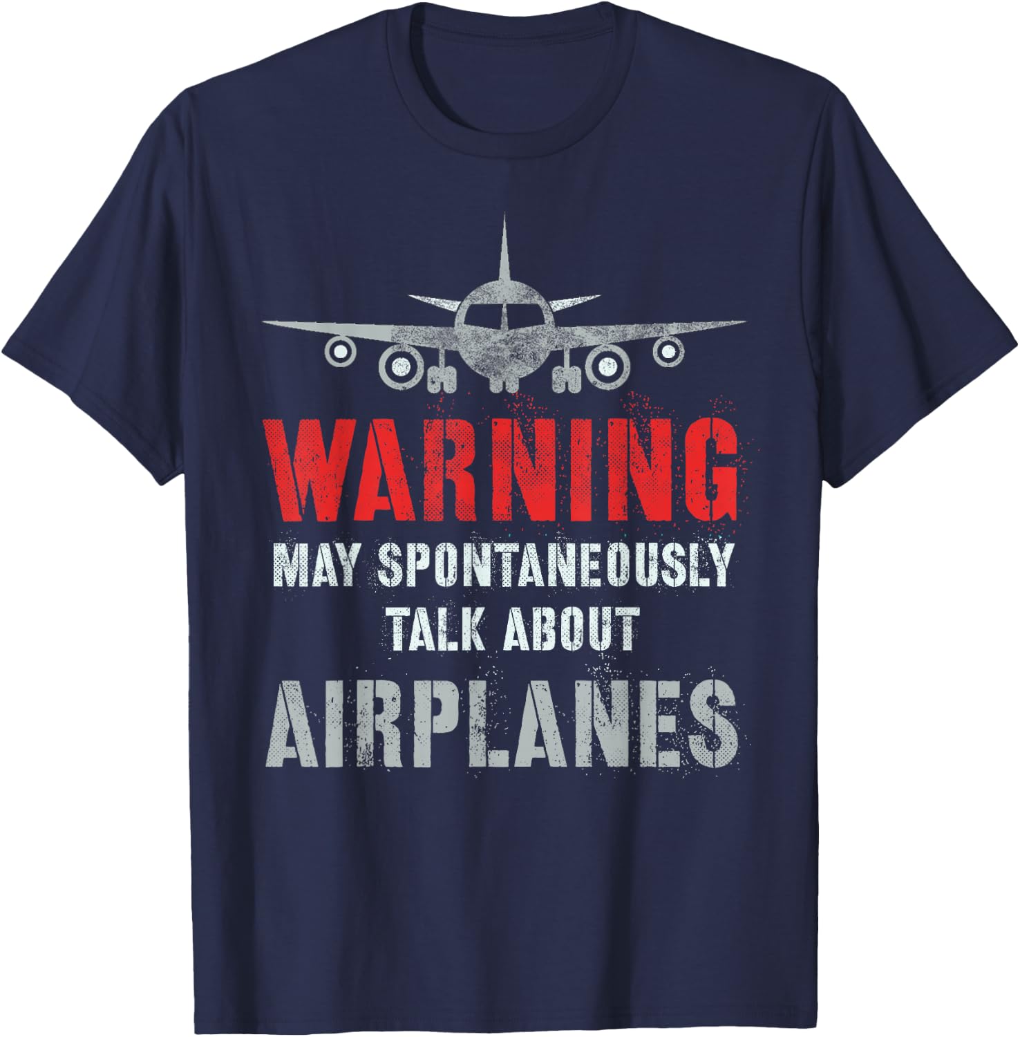 Vintage I May Spontaneously TALK ABOUT AIRPLANES Fly Model T-Shirt - T-Shirt | Navy