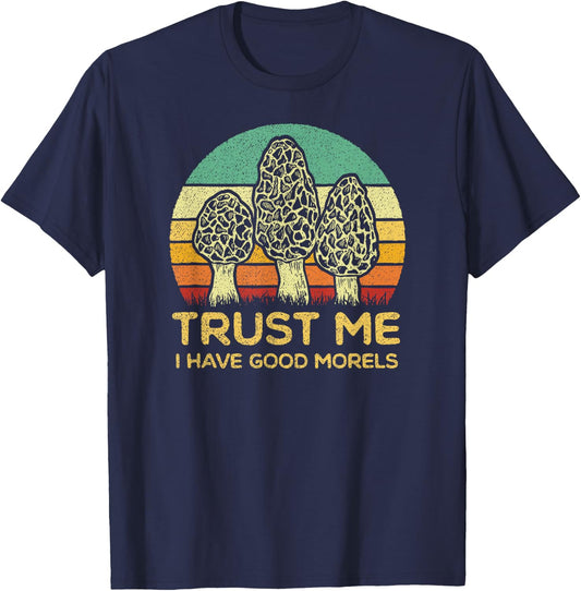 Morel Mushroom Shirt Funny Foraging Morels Hunters T-Shirt - T-Shirt | Navy