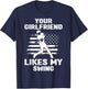 Your Girlfriend Likes My Swing Funny Baseball and Children T-Shirt - T-Shirt | Navy