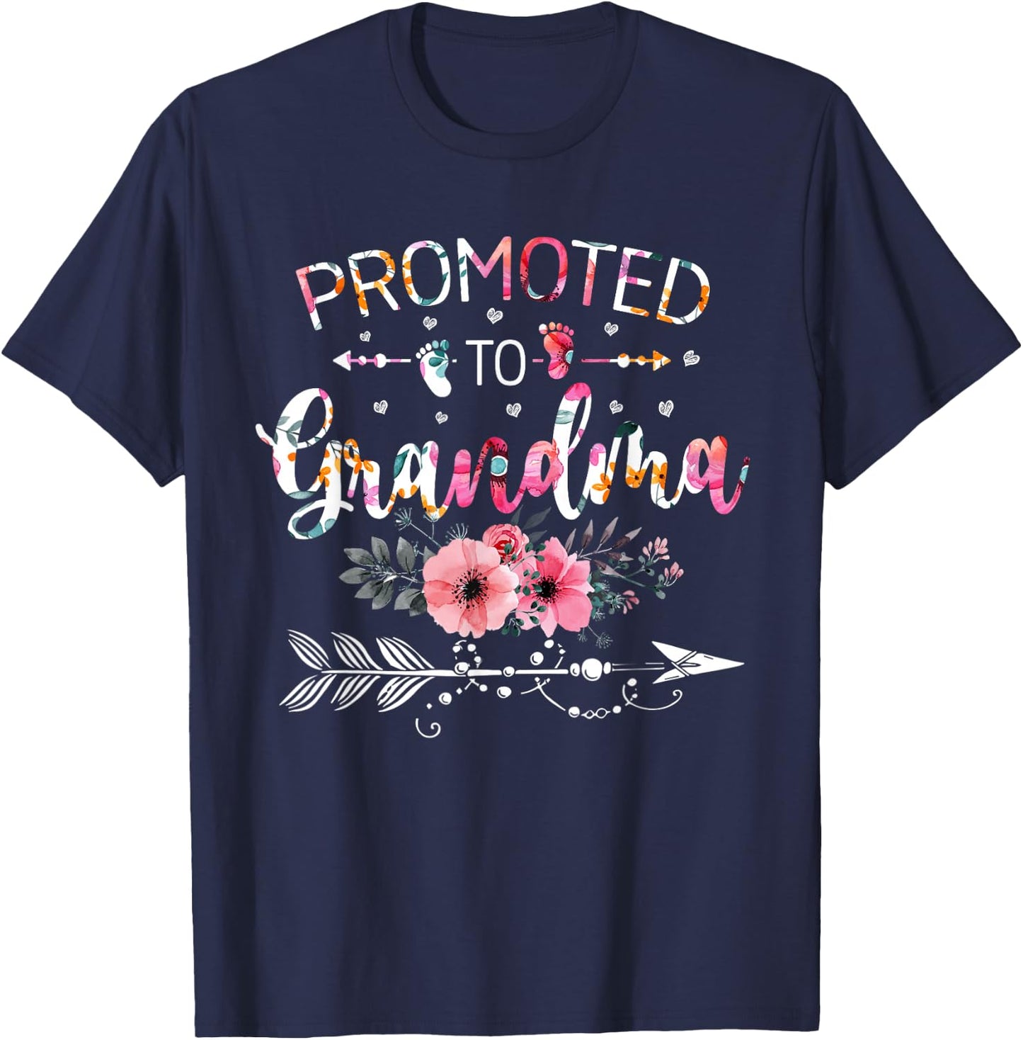 Promoted To Grandma Announcement New Grandma Mothers Day T-Shirt - T-Shirt | Navy