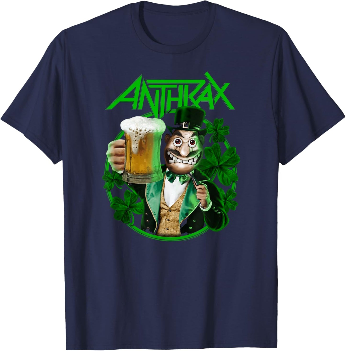 Anthrax – St. Patrick's Day Beer Shamrock T-Shirt - T-Shirt | Navy