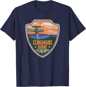 Clingmans Dome Great Smoky Mountains Park Vintage T-Shirt - T-Shirt | Navy