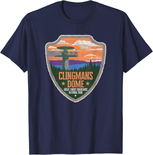 Clingmans Dome Great Smoky Mountains Park Vintage T-Shirt - T-Shirt | Navy