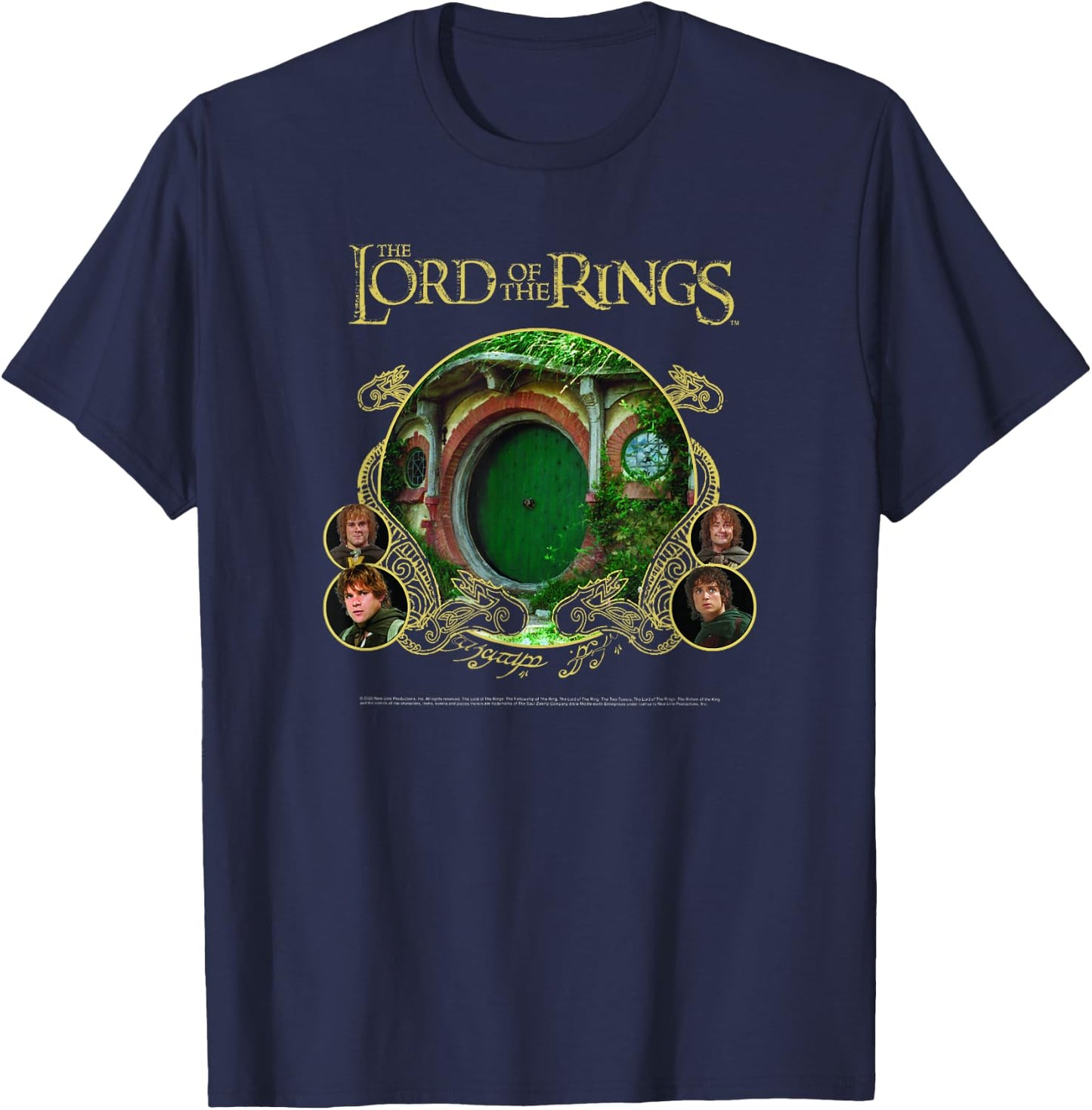 Lord of The Rings Shire Group Poster T-Shirt - T-Shirt | Navy