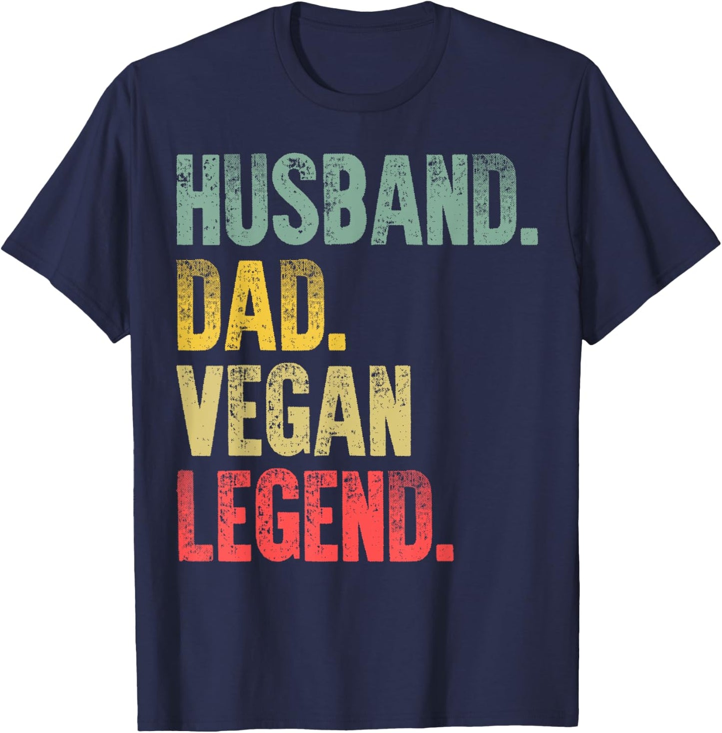 Funny Vintage Gift Husband Dad Vegan Legend Retro T-Shirt - T-Shirt | Navy