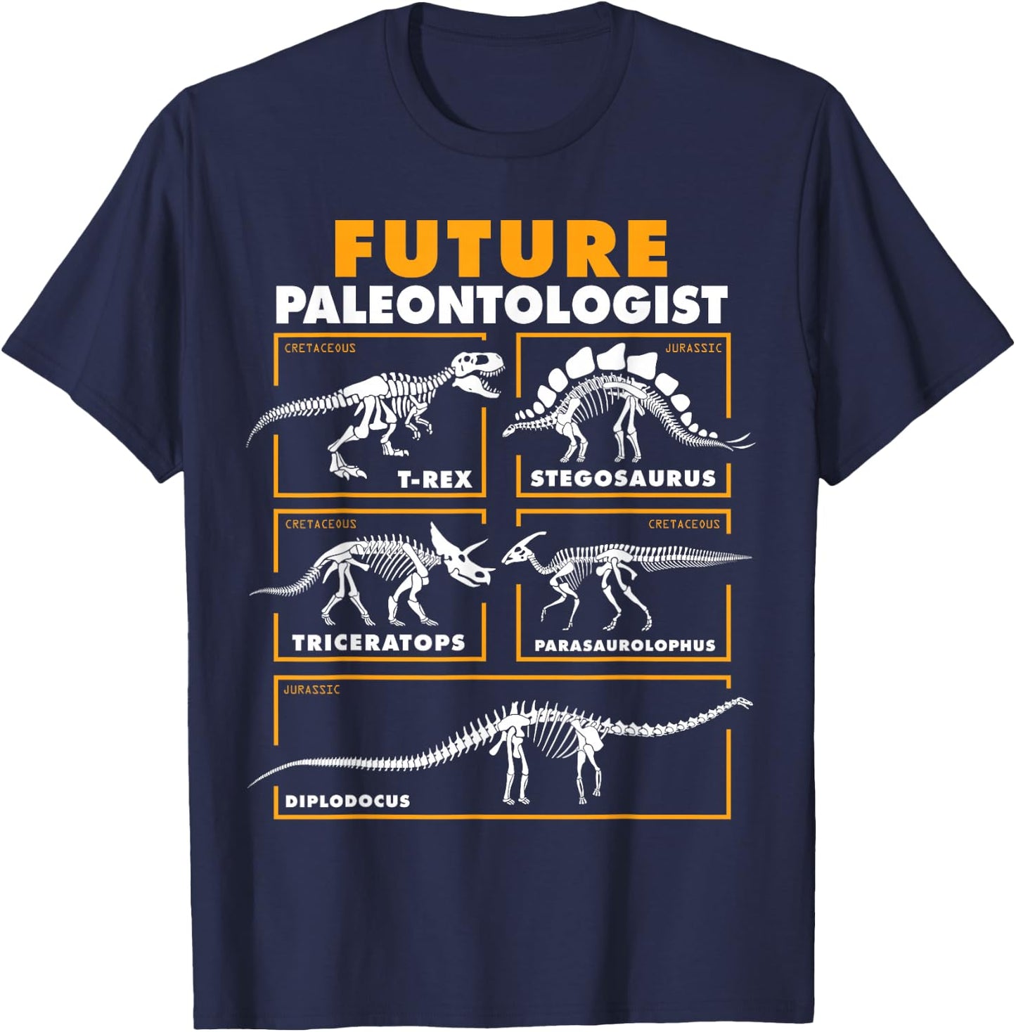 Future Paleontologist Dinosaur Fossil Paleontology Kids Boys T-Shirt - T-Shirt | Navy
