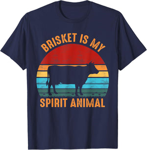 Brisket Is My Spirit Animal Funny Grilling BBQ T-Shirt - T-Shirt | Navy