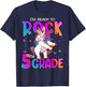 I'm Ready To Rock 5th Grade Unicorn Back To School Girls T-Shirt - T-Shirt | Navy