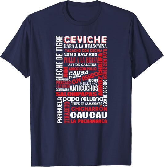 Peruvian Food Peru Foodie Chef Gastronomy Gift T-Shirt - T-Shirt | Navy
