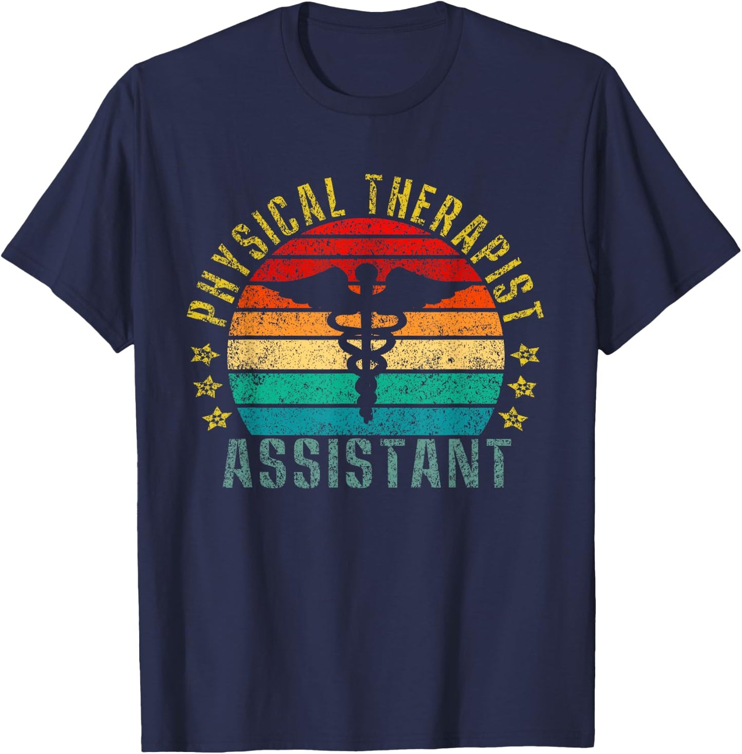 Physical Therapist Assistant Funny Retro T-Shirt - T-Shirt | Navy