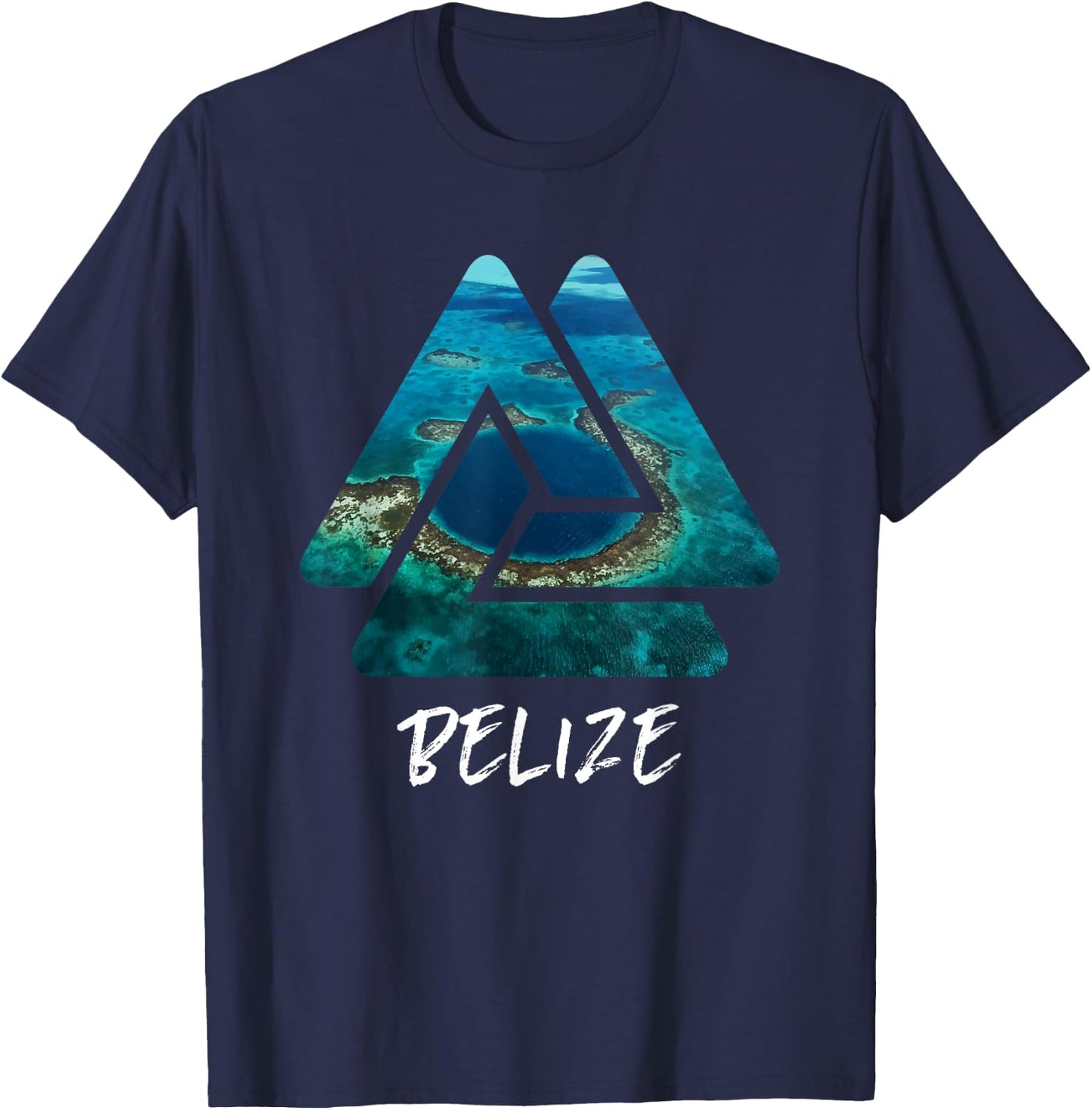 Great Blue Hole Belize Travel Gift T-Shirt - T-Shirt | Navy