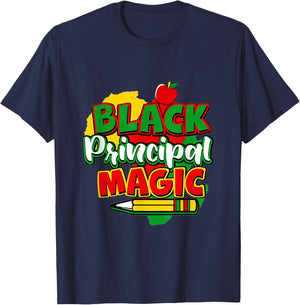 Black Principal Magic Black History Month T-Shirt - T-Shirt | Navy