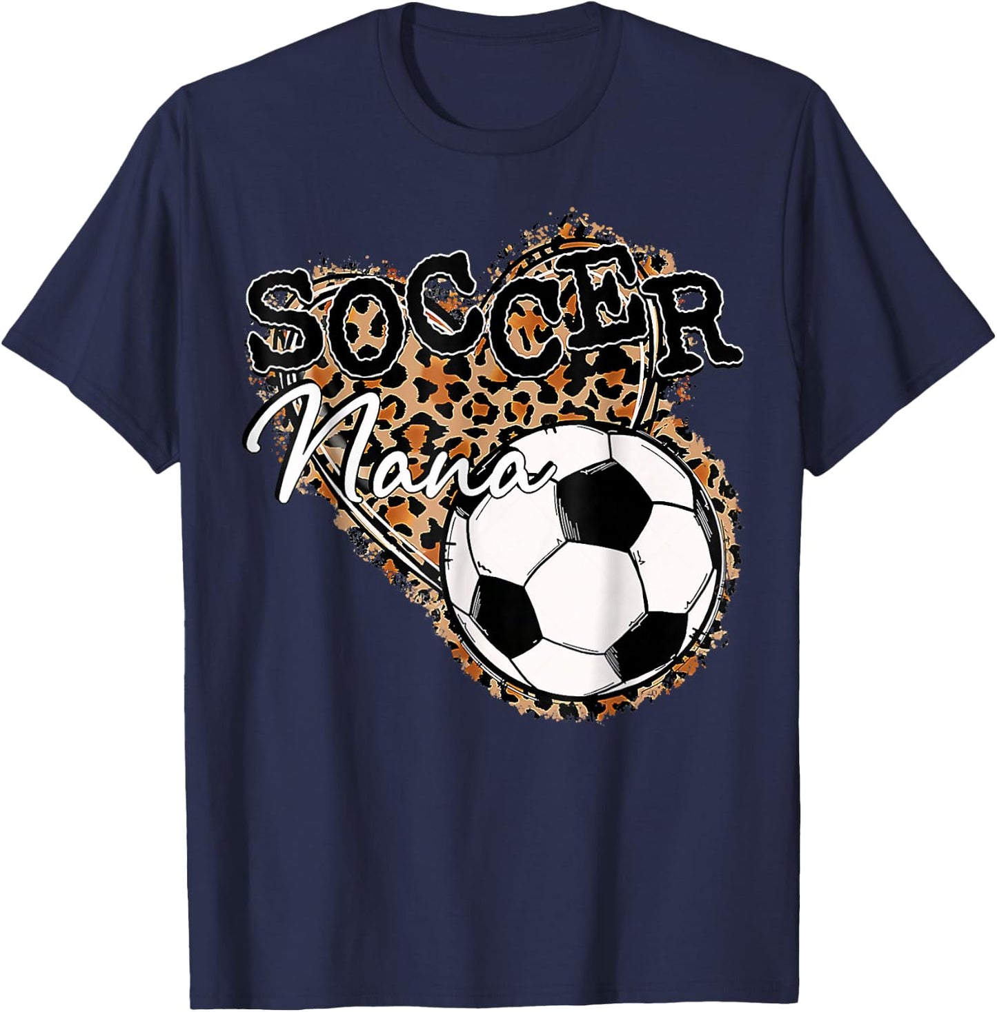 Soccer Nana Leopard Mother's Day T-Shirt - T-Shirt | Navy