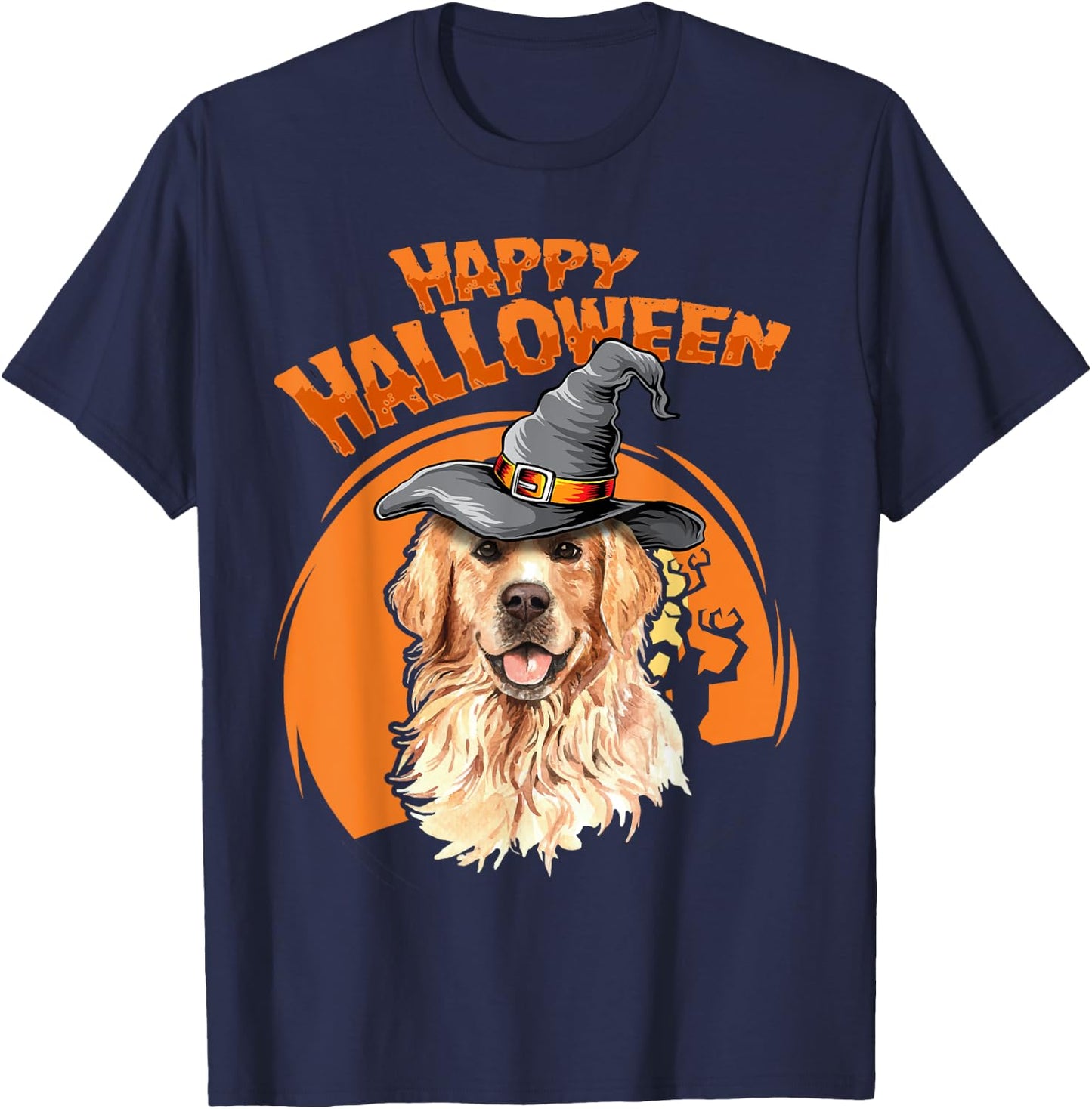 Golden Retriever Costumes For Halloween Dog Halloweenie Men Women Kids T-Shirt - T-Shirt | Navy