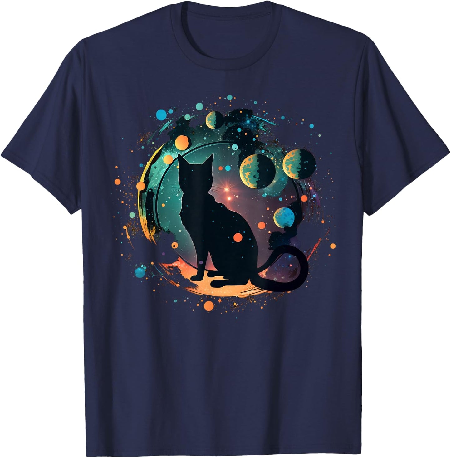 Astronaut Cat or Funny Space Cat on Galaxy Cat Women Kids T-Shirt - T-Shirt | Navy