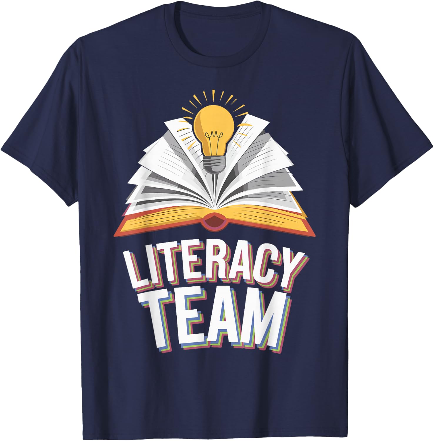 Literacy Team Teacher T-Shirt - T-Shirt | Navy