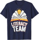 Literacy Team Teacher T-Shirt - T-Shirt | Navy