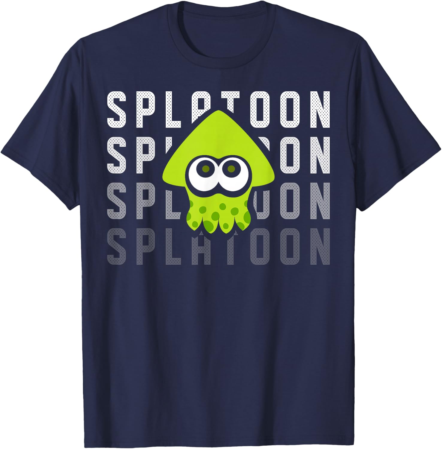 Nintendo Splatoon Gradient Green Squid Graphic T-Shirt - T-Shirt | Navy