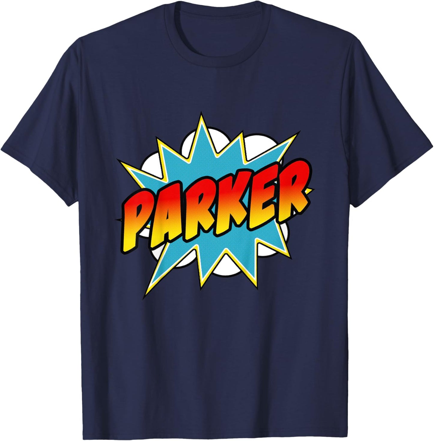 Kids Boys Parker Name Comic Book Superhero T-Shirt - T-Shirt | Navy