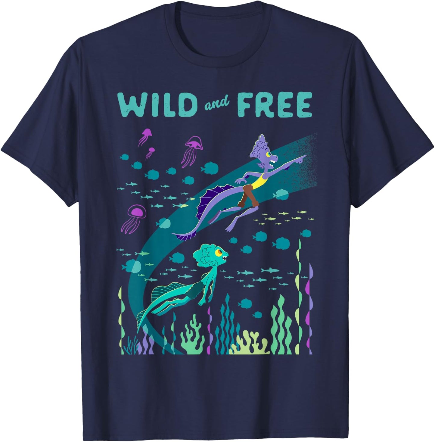 Disney and Pixar's Luca and Alberto Wild and Free T-Shirt - T-Shirt | Navy