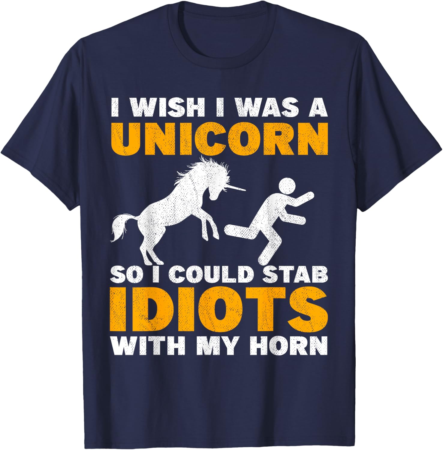 Funny sarcastic sarcasm unicorn horn adult humor offensive T-Shirt - T-Shirt | Navy