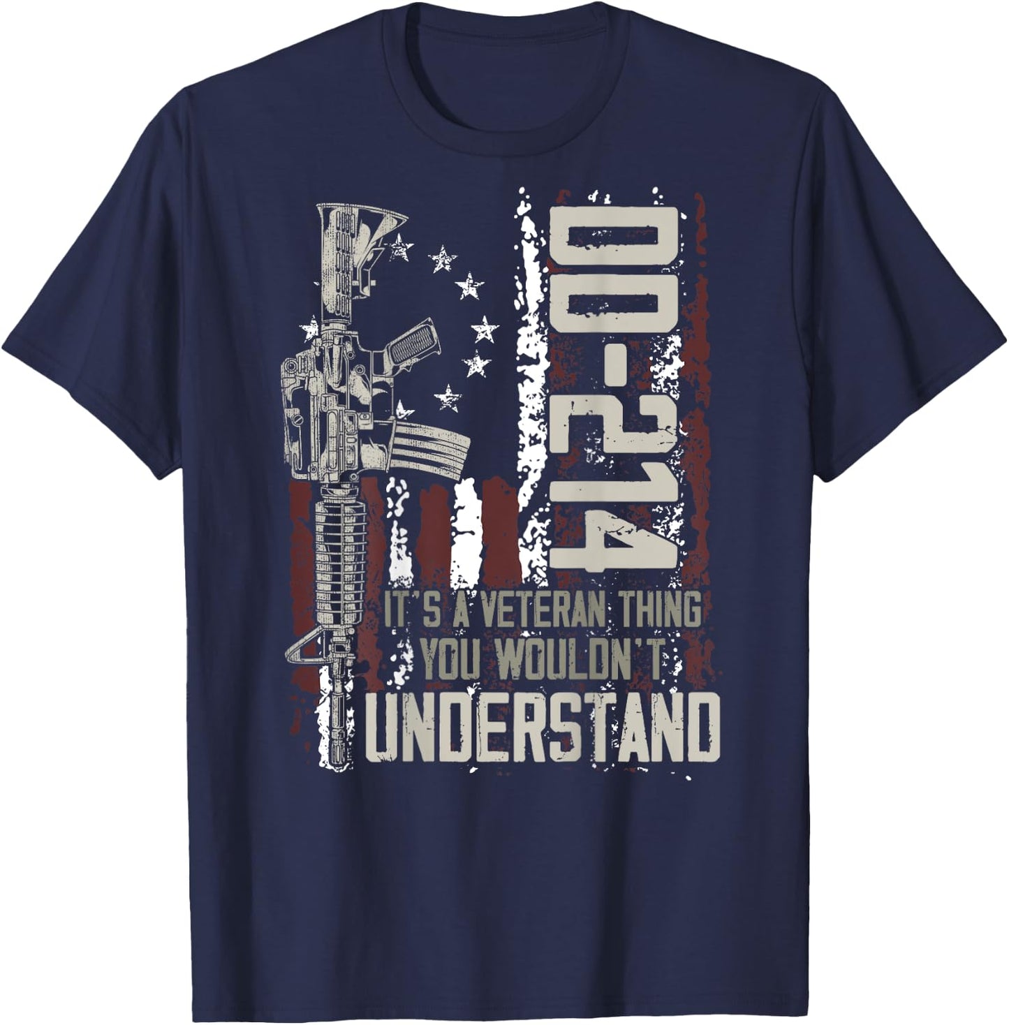 DD-214 It's A Veteran Thing You Wouldn't Understand on back T-Shirt - T-Shirt | Navy