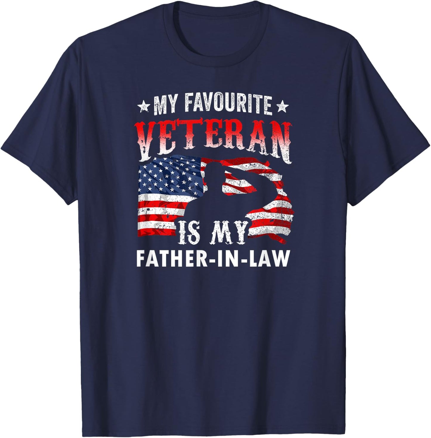 My Favorite Veteran Is My Father-In-Law Family Veteran's Day T-Shirt - T-Shirt | Navy