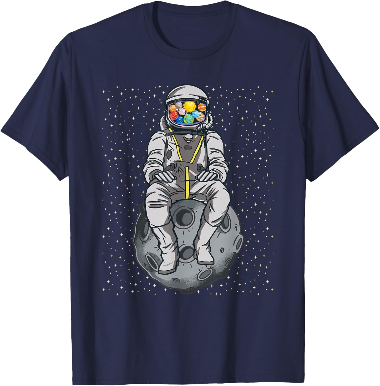 Astronaut Space Comet Planet Science Solar System Men Boys T-Shirt - T-Shirt | Navy