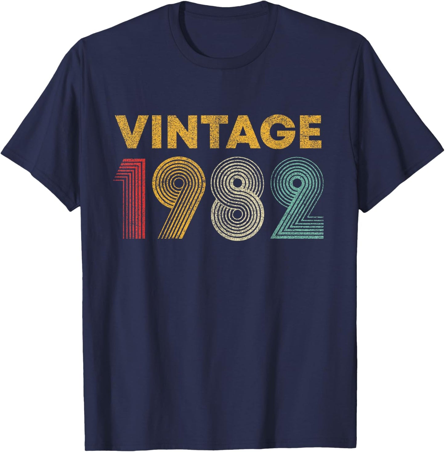 Vintage 1982 43rd Birthday Gift Men Women 43 Years Old T-Shirt - T-Shirt | Navy
