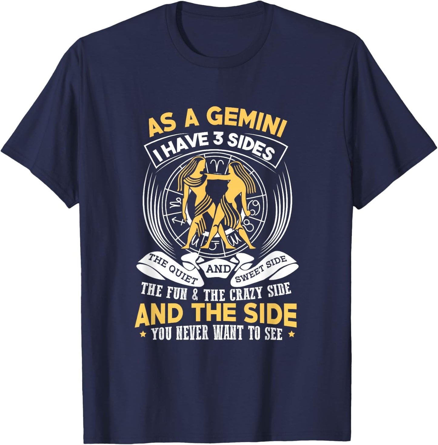 Gemini Shirt Zodiac Sign Gift Astrology T-Shirt - T-Shirt | Navy