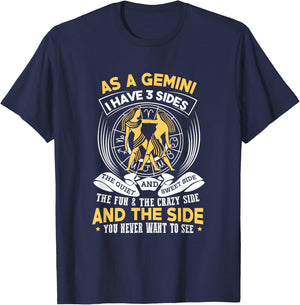 Gemini Shirt Zodiac Sign Gift Astrology T-Shirt - T-Shirt | Navy
