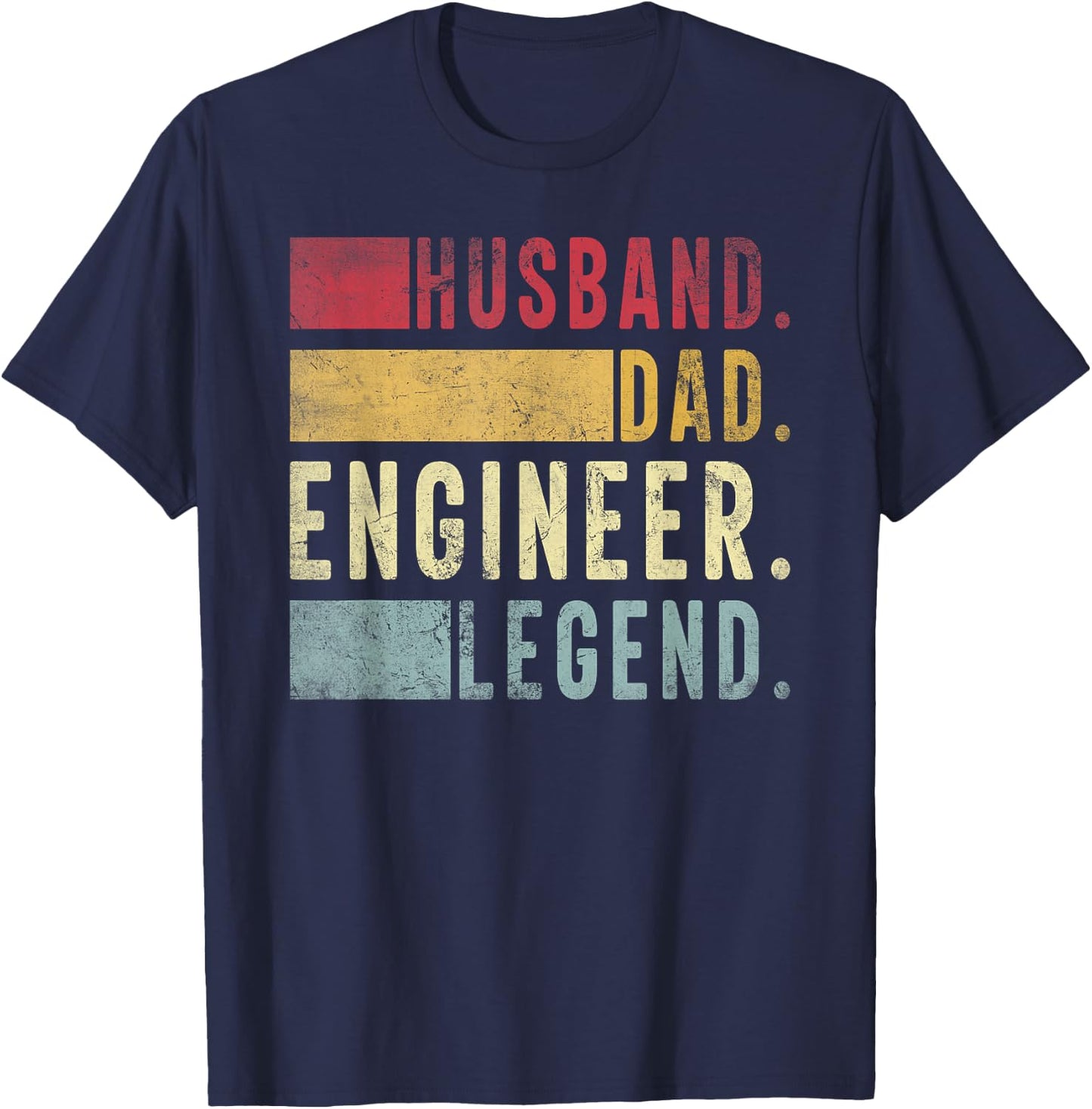 Husband Dad Engineer Legend Father's Day Engineer Dad T-Shirt - T-Shirt | Navy