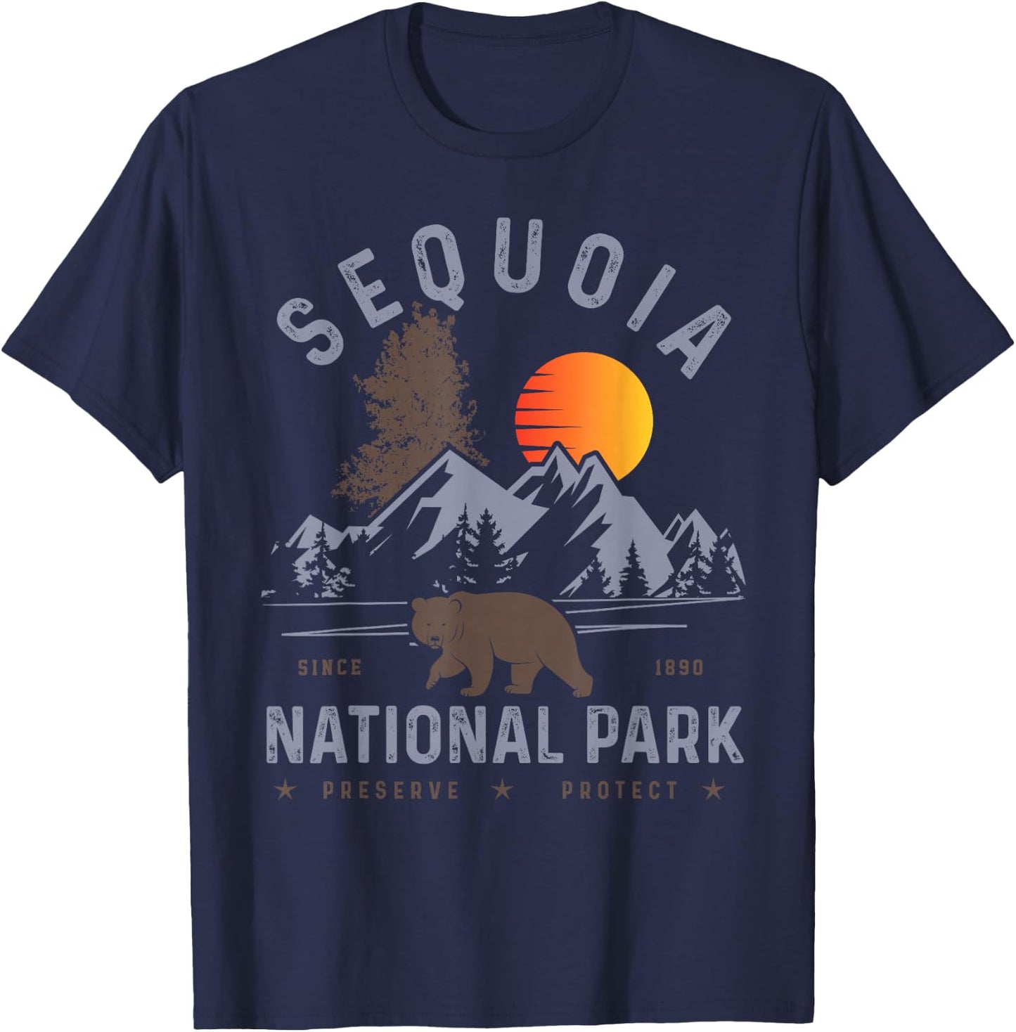 Sequoia National Park Shirt Vintage Sequoia Shirt Sequoia T-Shirt - T-Shirt | Navy