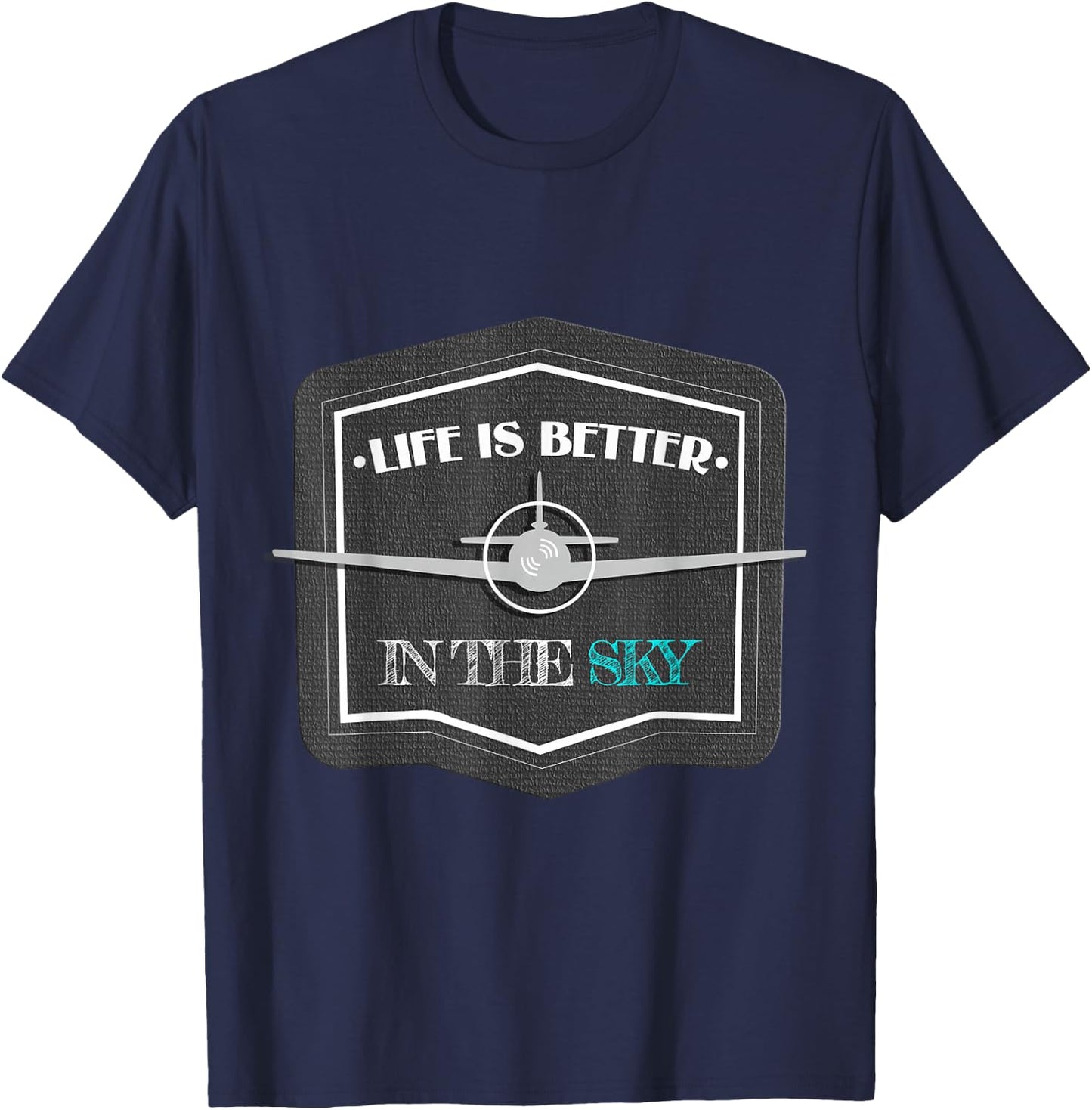 Das Leben ist im Himmel Besser Pilot Gift T-Shirt - T-Shirt | Navy