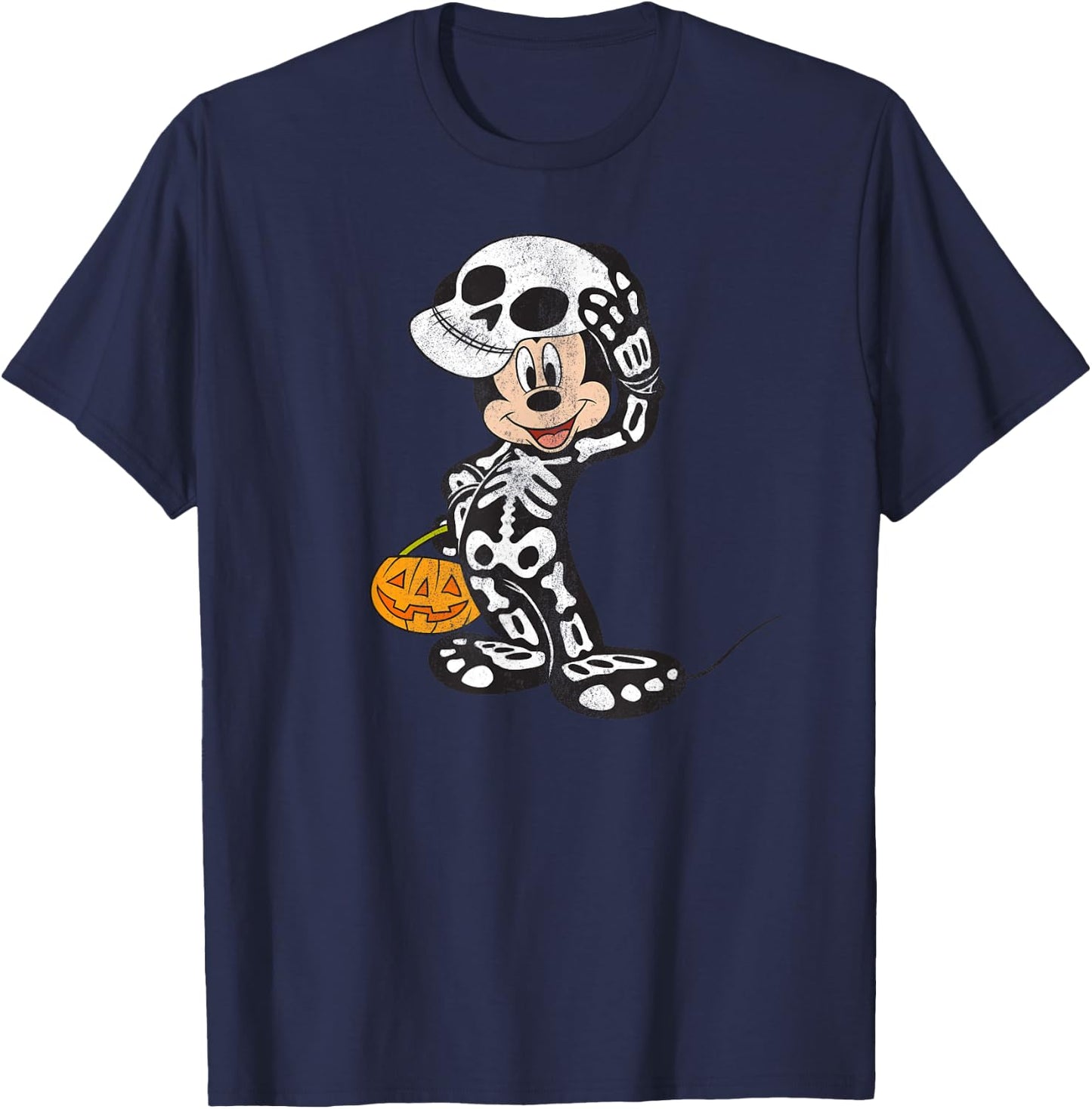 Disney - Halloween Mickey Happy Bones T-Shirt - T-Shirt | Navy