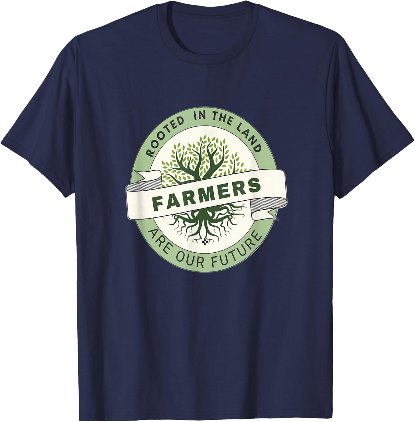 Rooted in The Land Farmers are Our Future T-Shirt - T-Shirt | Navy