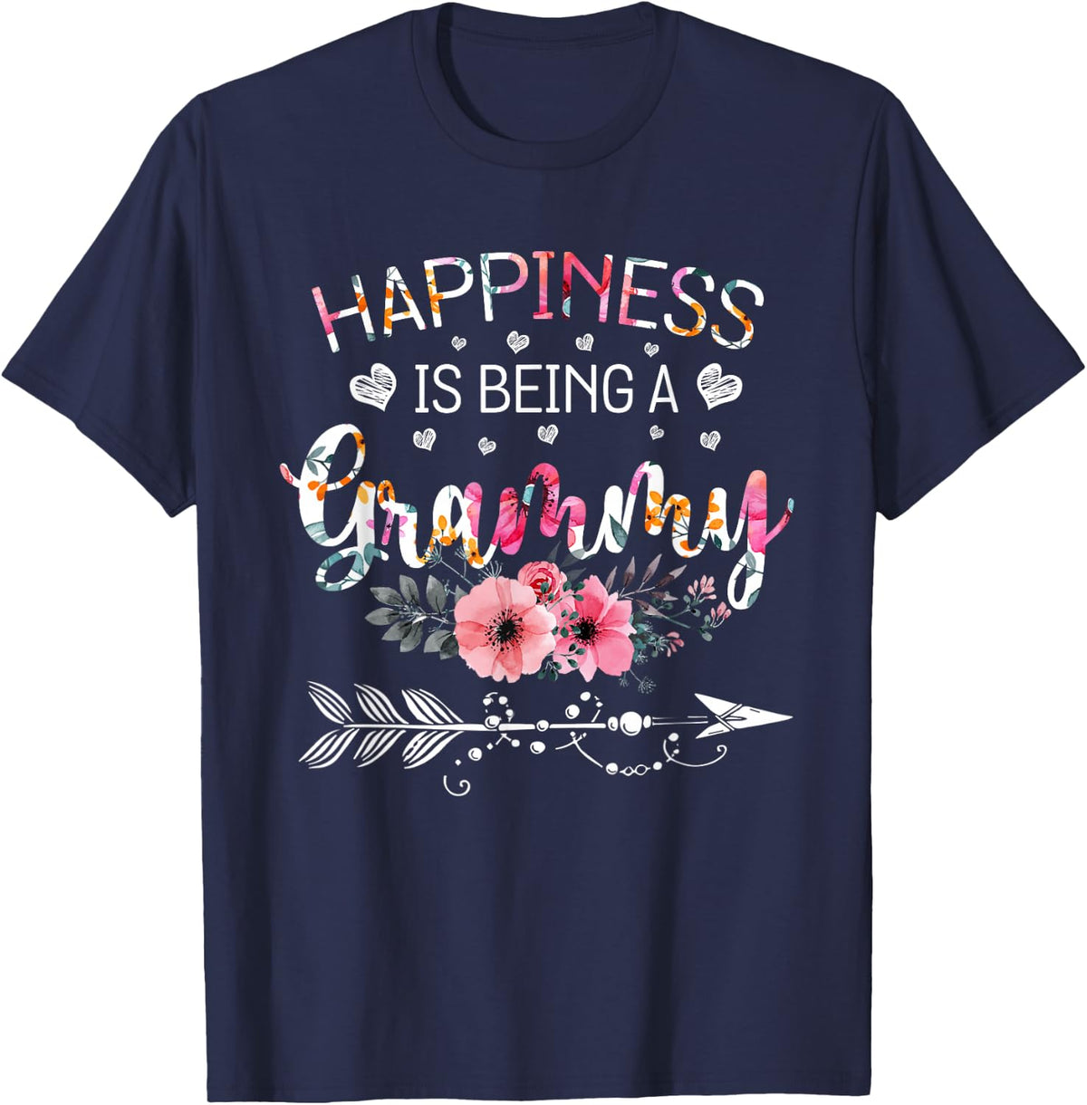 Happiness is being a Grammy Announcement Mothers Day T-Shirt - T-Shirt | Navy