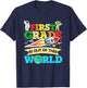 First Grade Is Out Of This World Space Astronauts Birthday T-Shirt - T-Shirt | Navy