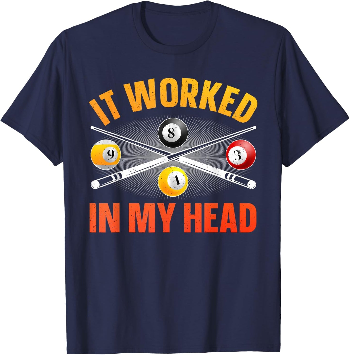 Funny Pool Design Women Billiards Lover Pool Player T-Shirt - T-Shirt | Navy