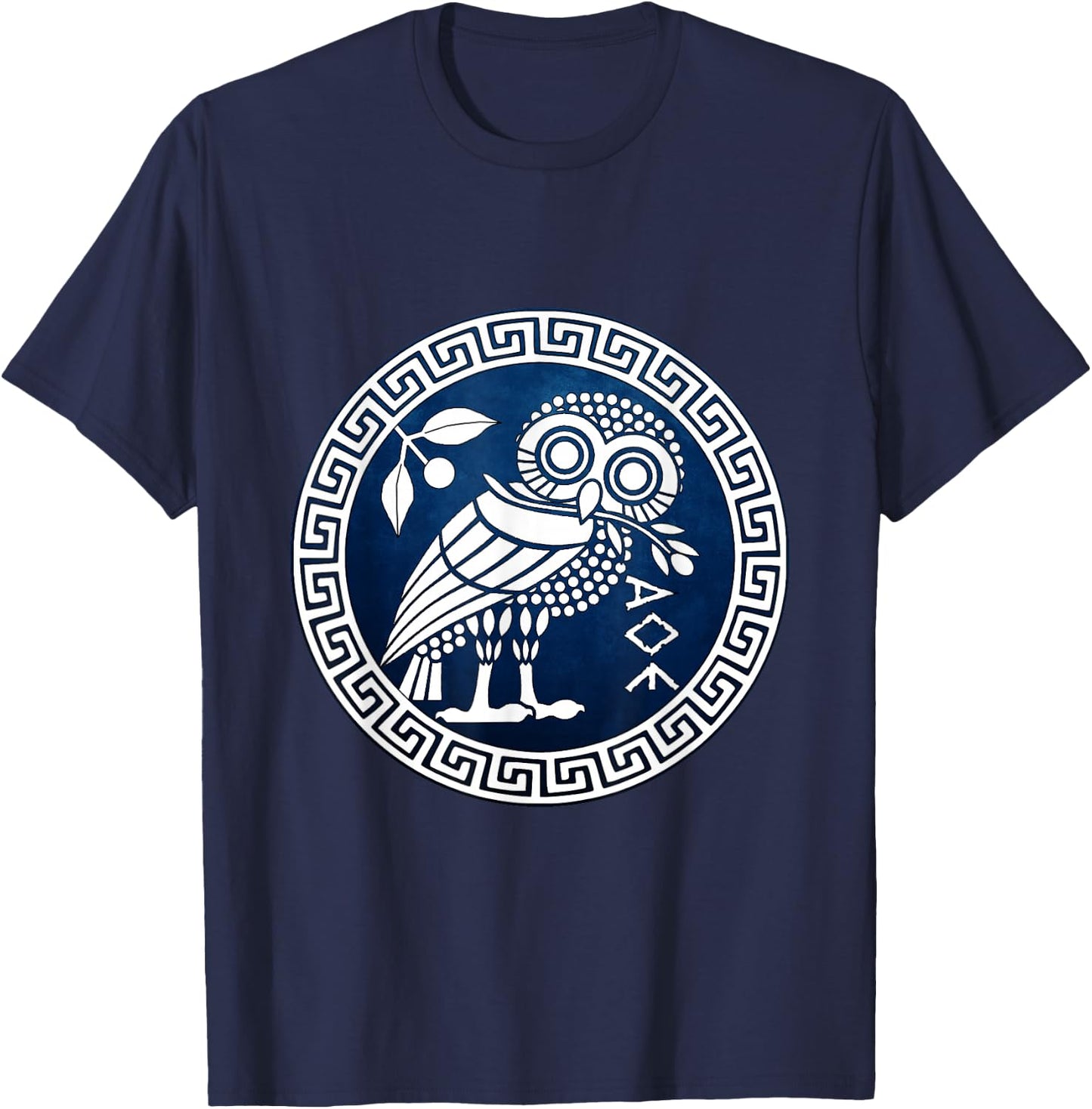 Athens Ancient Athenian Owl Symbol T-Shirt - T-Shirt | Navy