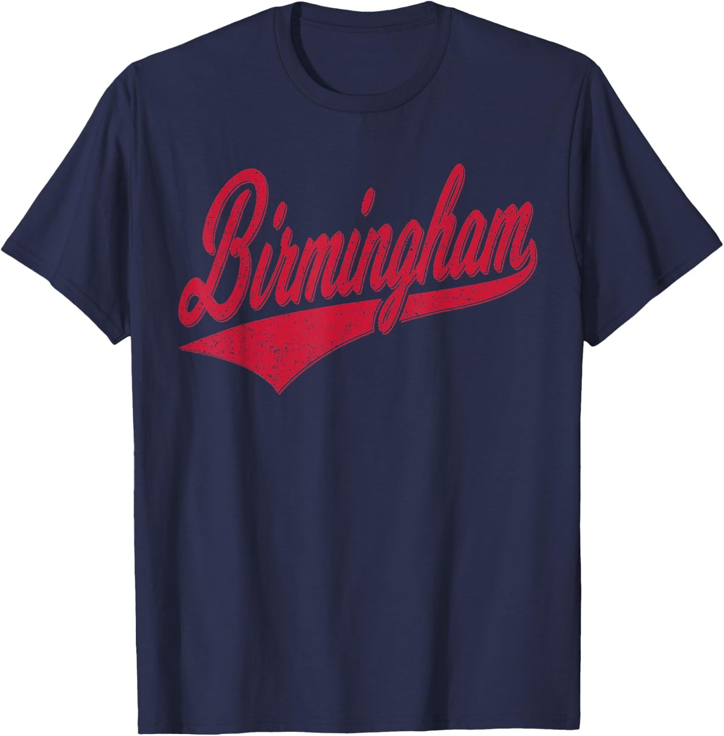Birmingham Alabama Varsity Script Classic Sport Jersey Style T-Shirt - T-Shirt | Navy