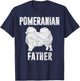 Vintage Pomeranian Dad Gift Papa Pompom Dog Father Pet Lover Men Women Kids T-Shirt - T-Shirt | Navy