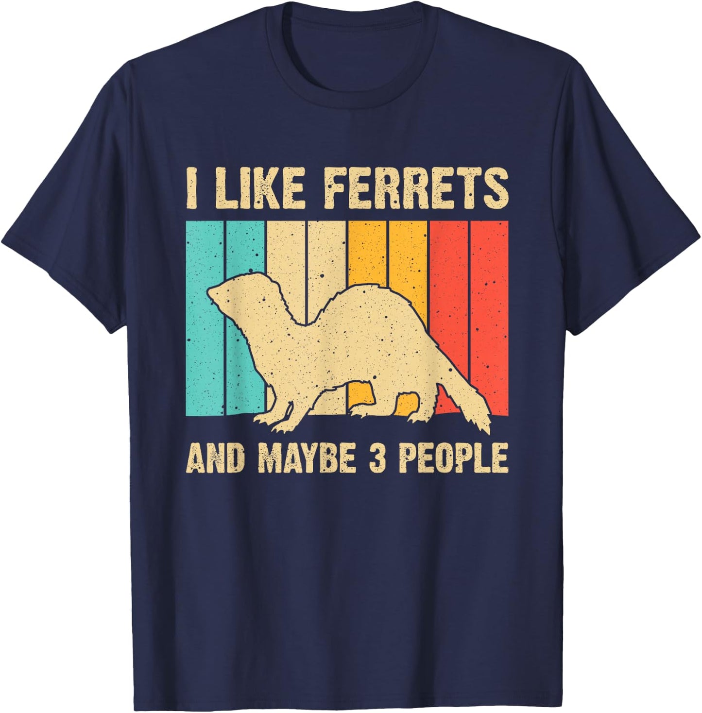 Funny Ferret Design Women Ferret Lover Introvert T-Shirt - T-Shirt | Navy