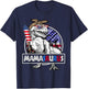 Mamasaurus T Rex Dinosaur Mama Saurus USA Flag 4th Of July T-Shirt - T-Shirt | Navy